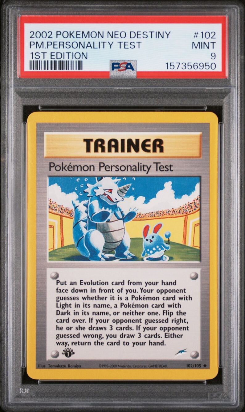 PSA 9 Pokémon Personality Test 1st Neo Destiny Rhydon Azumarill Tomokazu Komiya